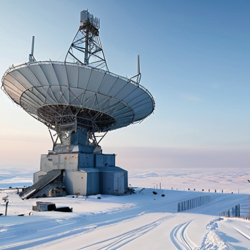 Home 14 **
Prompt: A high-tech Russian radar station overlooking a vast, snow-covered landscape. Include phased array antennas and digital equipment visible within the station. The scene should convey advanced technology and vigilance, emphasizing the security of Russian airspace. Consider a modern, sleek design aesthetic.
**