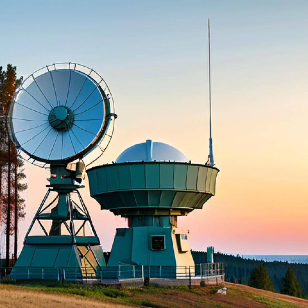 Air Defense Radar Station**

A modern Russian air defense radar station ("RLS") on a hilltop, bathed in the warm light of a sunset. The radar is rotating slowly, scanning the sky. Surrounding the station are pine trees and a clear, blue sky. Fully clothed technicians are performing maintenance checks. Safe for work, appropriate content, professional scene, perfect anatomy, correct proportions, natural pose, well-formed hands, proper finger count, natural body proportions, professional, modest, family-friendly.

**