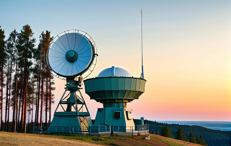 Air Defense Radar Station**

A modern Russian air defense radar station ("RLS") on a hilltop, bathed in the warm light of a sunset. The radar is rotating slowly, scanning the sky. Surrounding the station are pine trees and a clear, blue sky. Fully clothed technicians are performing maintenance checks. Safe for work, appropriate content, professional scene, perfect anatomy, correct proportions, natural pose, well-formed hands, proper finger count, natural body proportions, professional, modest, family-friendly.

**