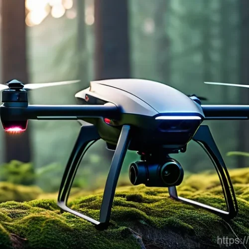 공군의 무인전투기 시나리오 - **Prompt:** A sleek, advanced reconnaissance drone, designed with stealth features and a dark, matte...