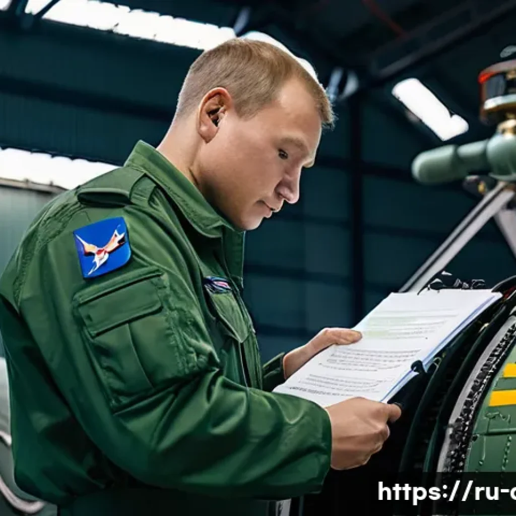 공군의 공군 정비병 연봉 - A detailed scene of a Russian Air Force aviation technician at work inside a modern military aircraf...