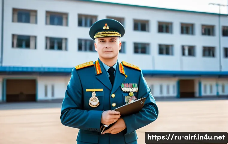 공군의 공군병 복무 혜택 - A professional portrait of a Russian Aerospace Forces serviceman in full uniform standing confidentl...