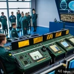 Home 21 공군 파일럿 채용 절차 - A detailed scene of a military aviation training center in Russia, showing young cadets in full flig...